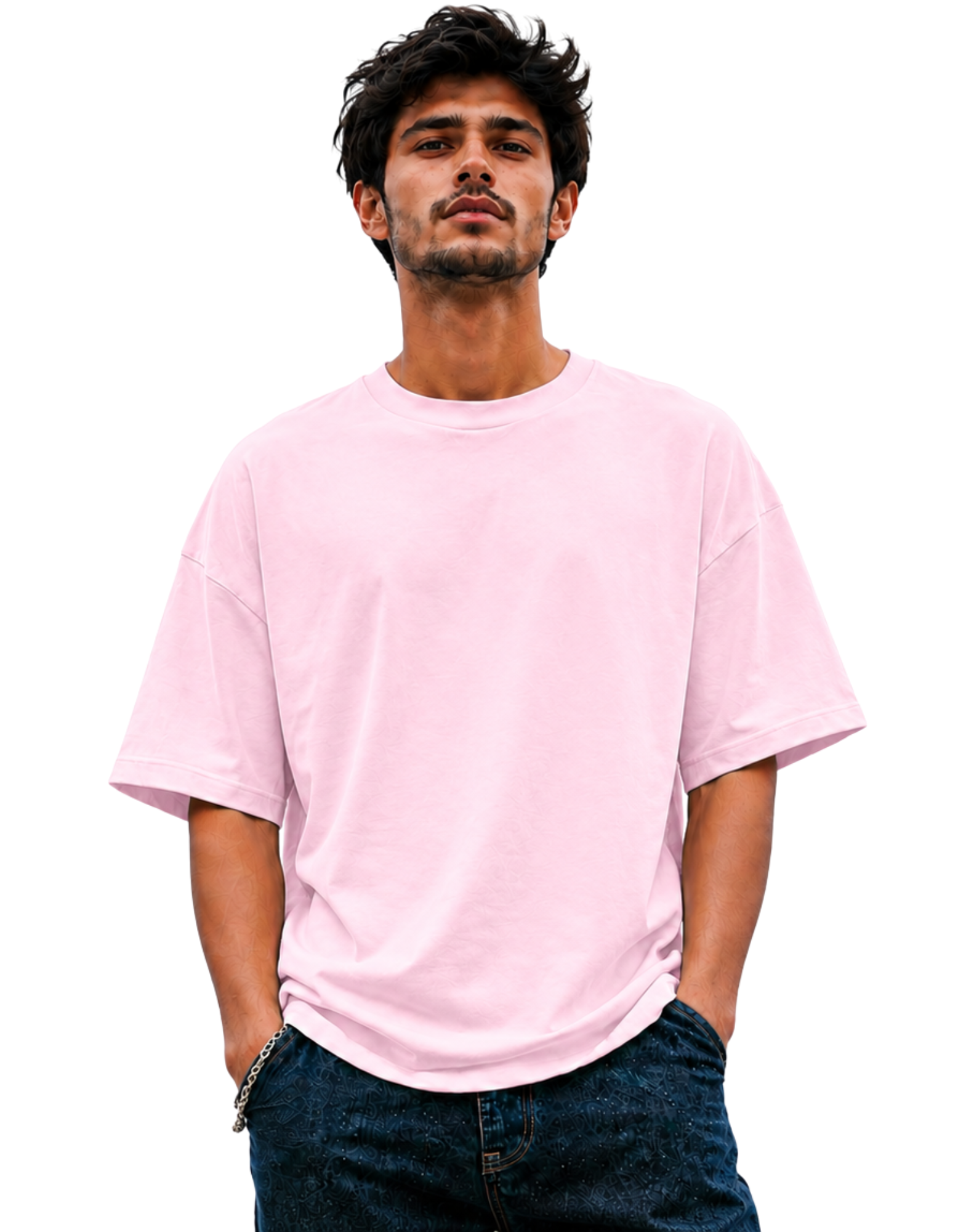 French Terry Cotton Oversize T-Shirts